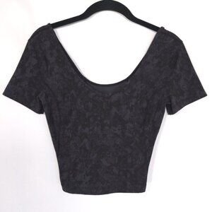 LULULEMON Align Tee Crop Hideaway Camo Deep Coal Multi No Size Tag 4 Nulu
